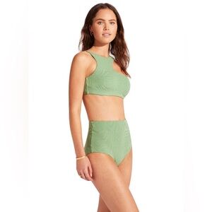 NWT Seafolly Asymmetrical Swim Top - Second Wave
